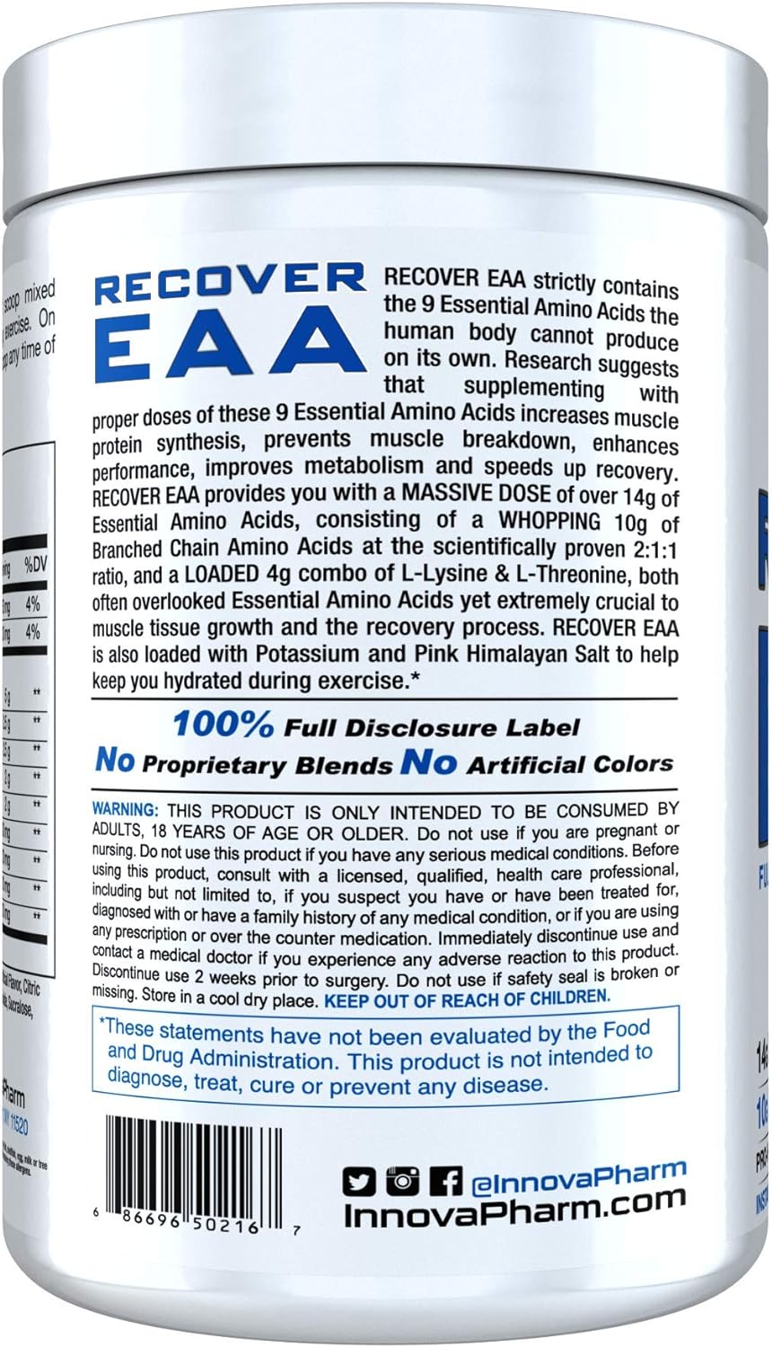 InnovaPharm Recover EAA Powder - Pink Lemonade - 19.5 Ounces