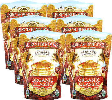 Birch Benders Organic Classic Pancake and Waffle Mix, Non-GMO, Just Add Water, 16 oz (Pack of 6)
