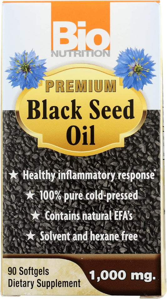 Bio Nutrition, Premium Black Seed Oil 1,000 mg, 90 Softgels Pack of 1