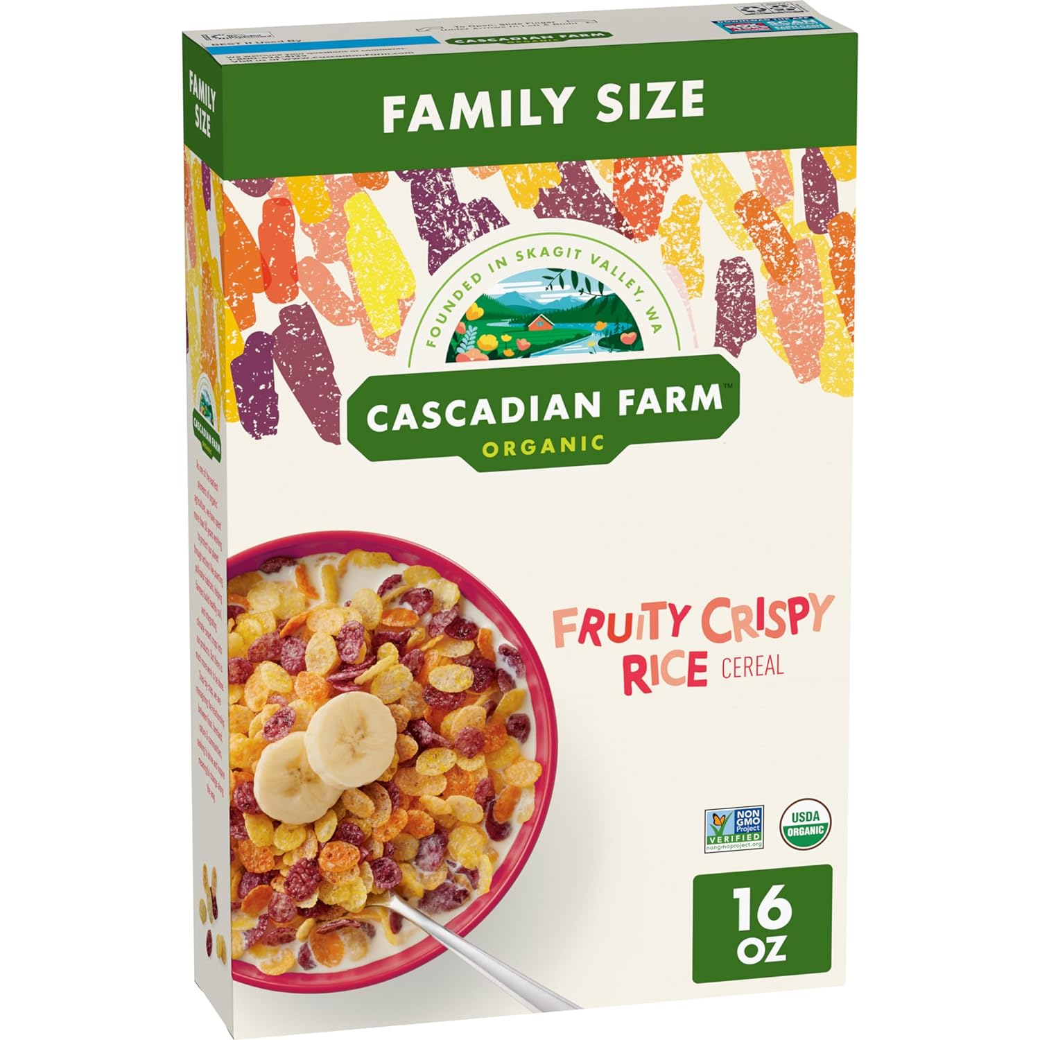 Cascadian Farm Organic Fruity Crispy Rice Cereal, Non-GMO, 16 oz