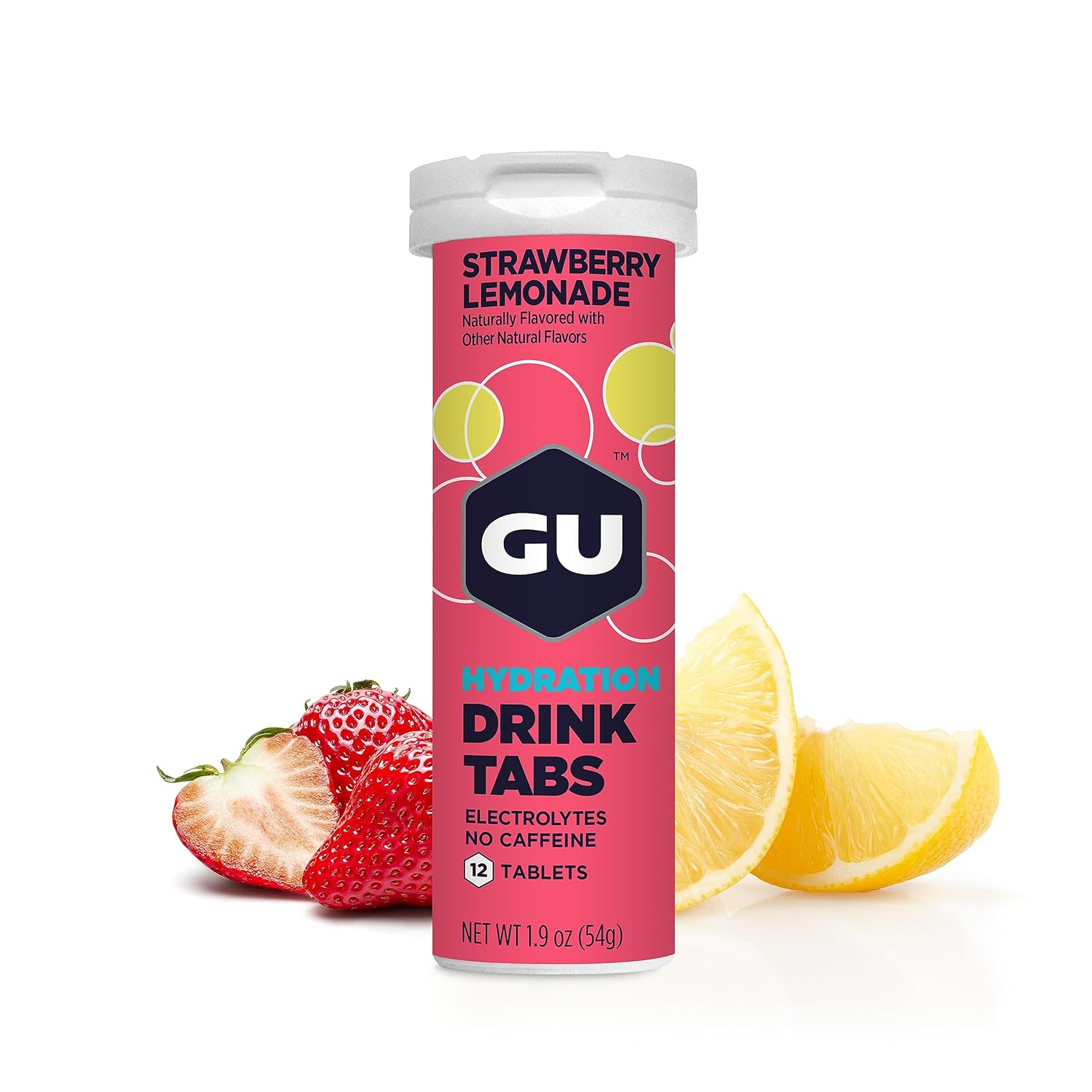 Gu Energy Hydration Electrolyte Drink Tablets, Vegan, Gluten Free & Caffeine Free, Enhanced Endurance Sports Drink For Running, Cycling, Triathlon, 8-Count (96 Servings), Strawberry Lemonade