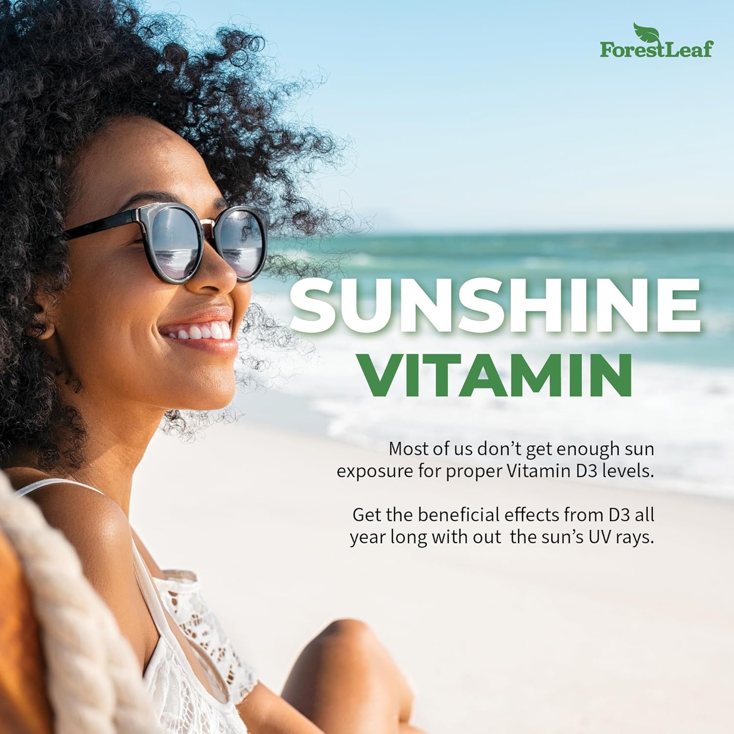 Forestleaf Vitamin D3 10000Iu - Bone Health And Immune Support - Small Easy To Swallow Capsules - Non-Gmo Gluten Free Vit D - Vit D3 Vitamin D Supplements For Women And Men, 180 Count