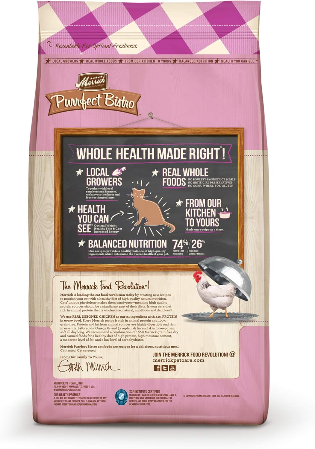 Merrick Purrfect Bistro Premium Grain Free Natural Dry Cat Food For Young Cats, Healthy Kitten Food Recipe - 4 lb. Bag : Dry Pet Food : Pet Supplies