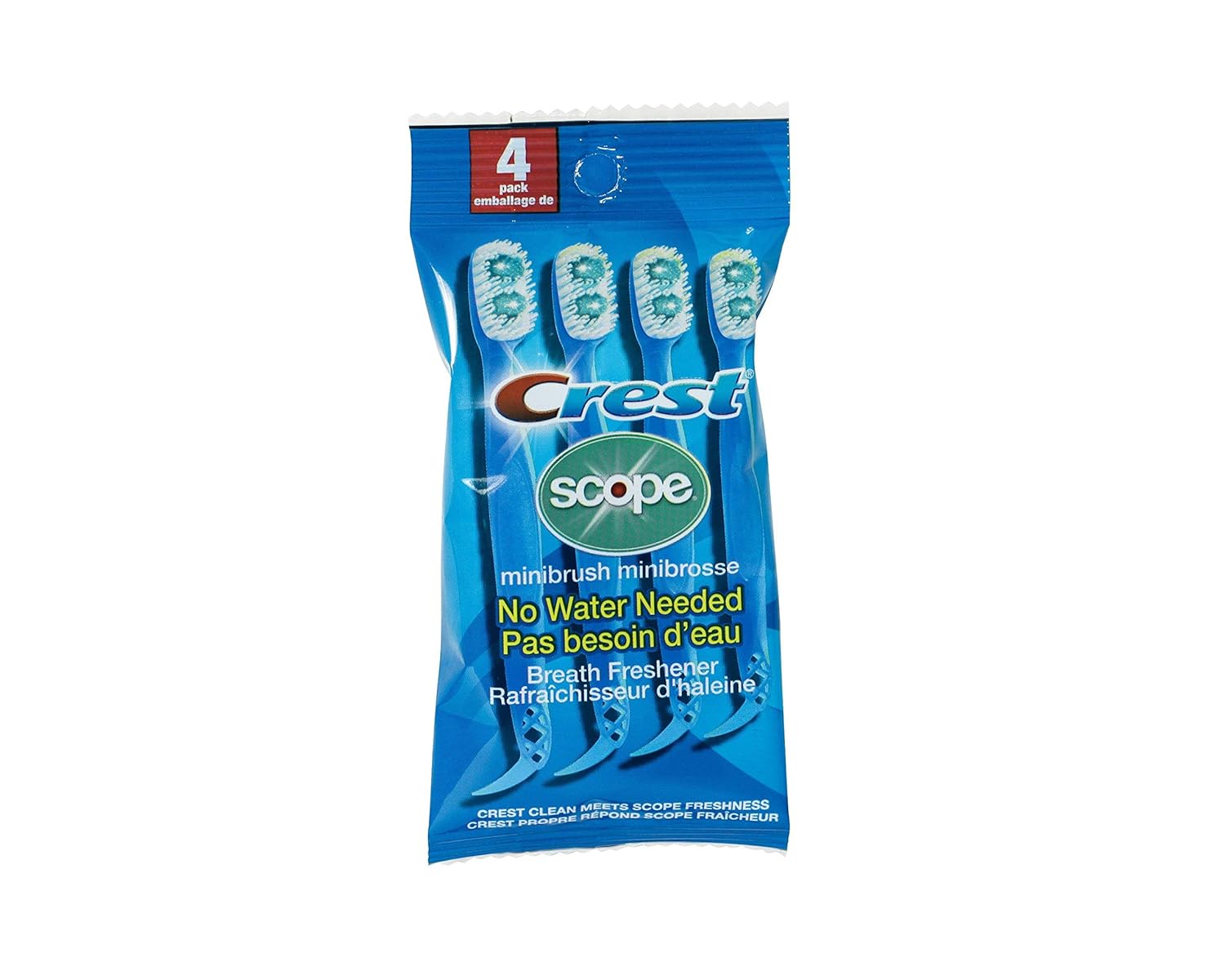 Crest Scope | Mini Brushes-Disposable Toothbrushes With Toothpaste And Pick For Work Or Travel (4 Count, 6 Pack (24 Brushes)) : Health & Household