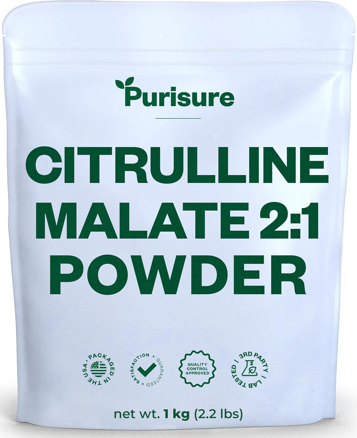 Purisure Citrulline Malate 2:1 Powder, 1 kg, Citrulline Supplement and Citrulline Nitrate for Strength Performance and Energy, Pre-Workout L Arginine L Citrulline Supplement Powder, 334 Servings : Health & Household