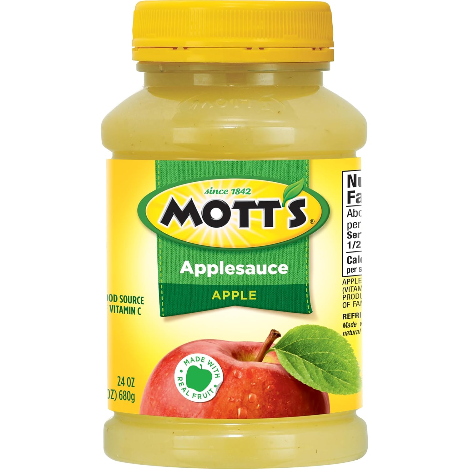 Mott'S Applesauce, 24 Oz Jar (Pack Of 12), No Artificial Flavors, Good Source Of Vitamin C, Nutritious Option For The Whole Family