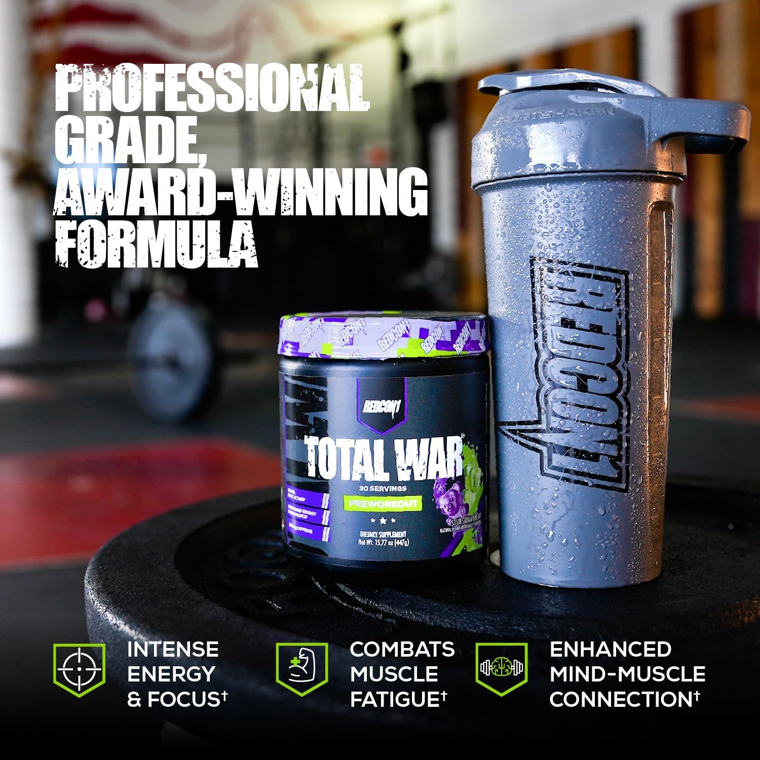 REDCON1 Total War Pre Workout Powder, Grape - Fast Acting Caffeinated 