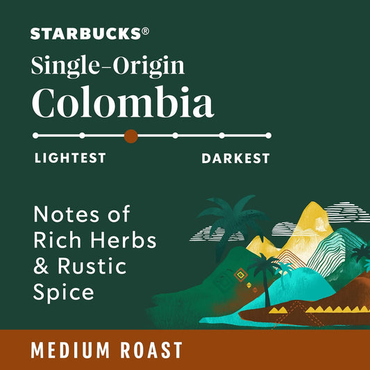 Starbucks Ground Coffee, Medium Roast Coffee, Colombia, 100% Arabica, 1 Bag (12 Oz)