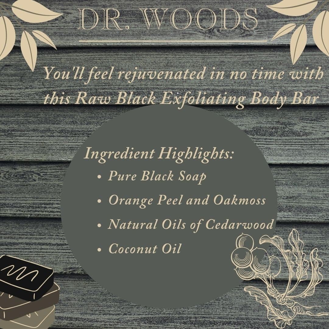 Dr. Woods Bar Soap Raw Black - 5.25 Oz