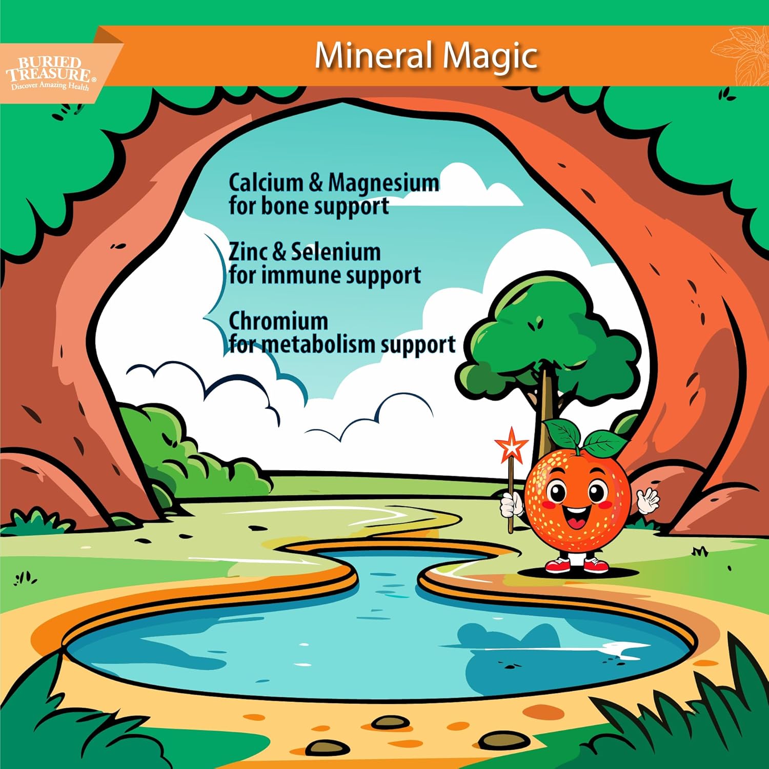 Buried Treasure Children’S Daily Liquid Multivitamin - 16 Oz, 16 Servings, Orange Mango Flavor, Supports Kids With Essential Nutrients & Minerals : Health & Household