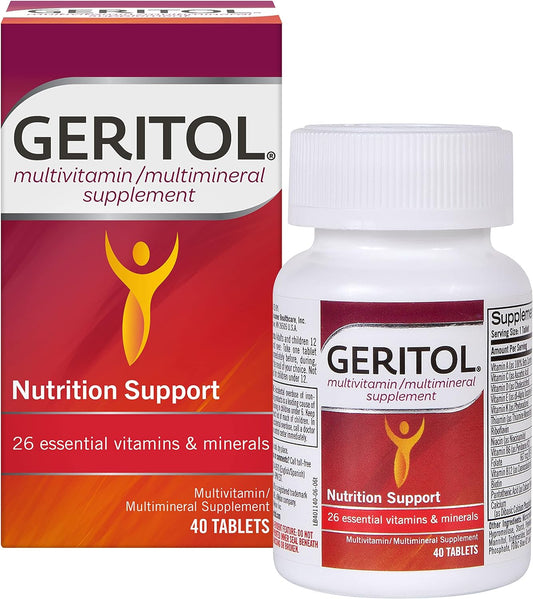 Geritol, Multivitamin Supplement, Contains B-Vitamins, Antioxidants, Vitamins C, E & D and Iron, 26 Essential Vitamins and Minerals, Gluten-Free, Non-GMO, No Artificial Sweeteners