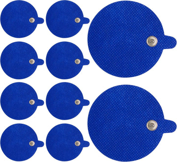 Med-Fit Tens Electrodes - 60Mm Round Stud Replacement Electrode Pads - Pack Of 8 Tens Pads In Total (Blue, 6 Cm Round)