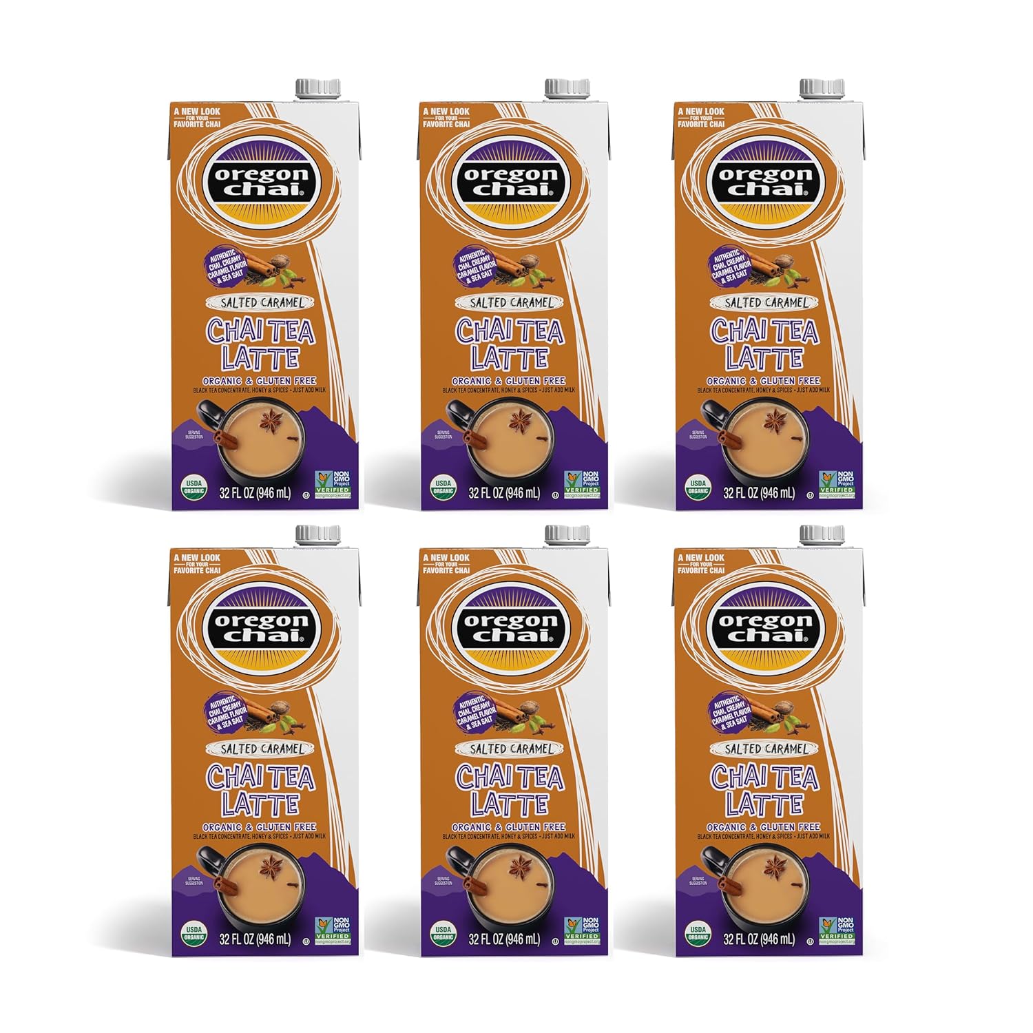 Oregon Chai Salted Caramel Concentrate, 32 Fluid Ounce (Pack Of 6)