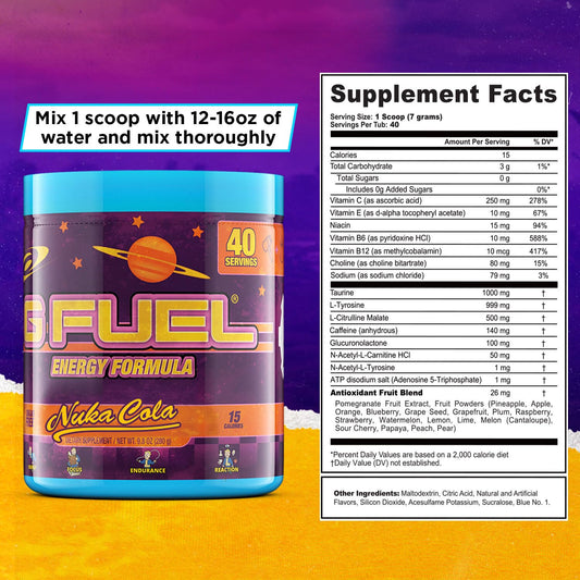 G Fuel Megaman Energy Drink Powder, Pre Workout Caffeine Mix For Gaming, Sugar Free Focus Amino, Vitamin + Antioxidants, 9.9Oz (Blue Slushee, 40 Servings)