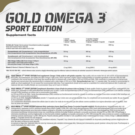Olimp Sport Nutrition Olimp Labs Gold Omega-3 Sport Edition Capsules, Pack Of 120 Capsules
