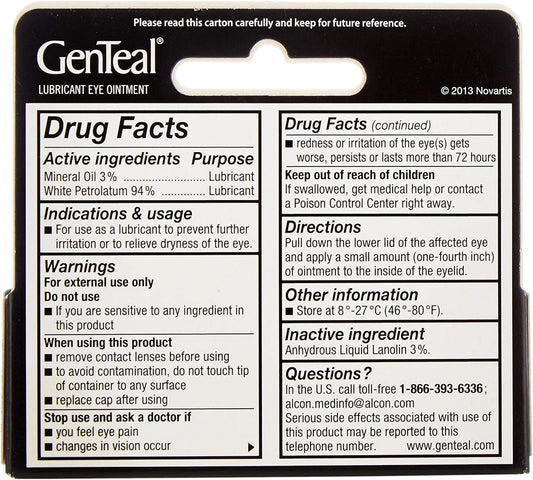 Genteal Tears Night-Time Ointment 3.5G Clear 0.12 Fl Oz