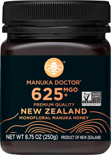 Manuka Doctor - Mgo 625+ Manuka Honey Monofloral, 100% Pure New Zealand Honey. Certified. Guaranteed. Raw. Non-Gmo (8.75 Oz)