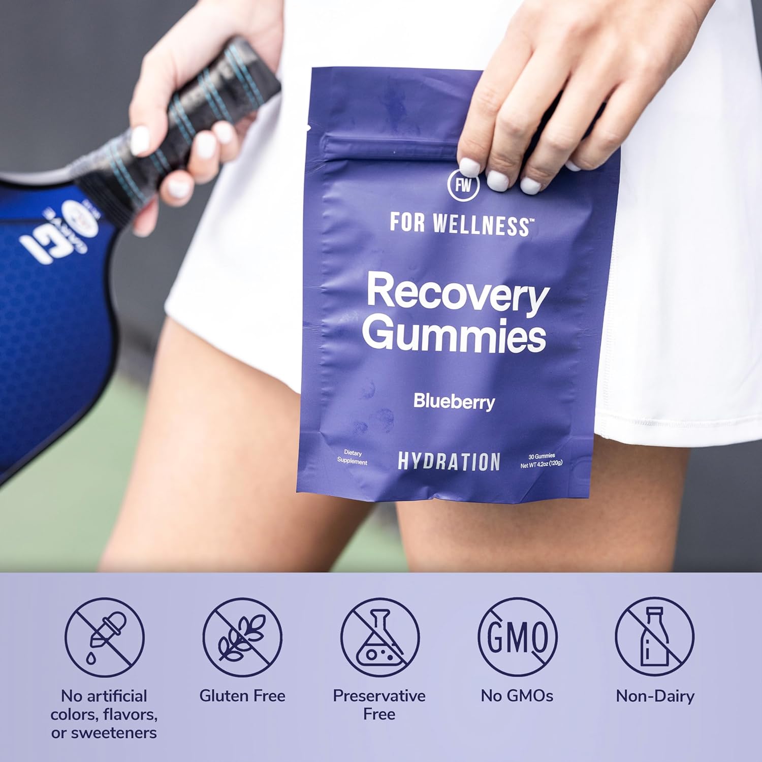 For Wellness Blueberry Recovery Gummies™ Hydration (30 Gummies) – Gummies That Replenish Vital Electrolytes, Support Muscle Recovery & Boost Energy : Health & Household