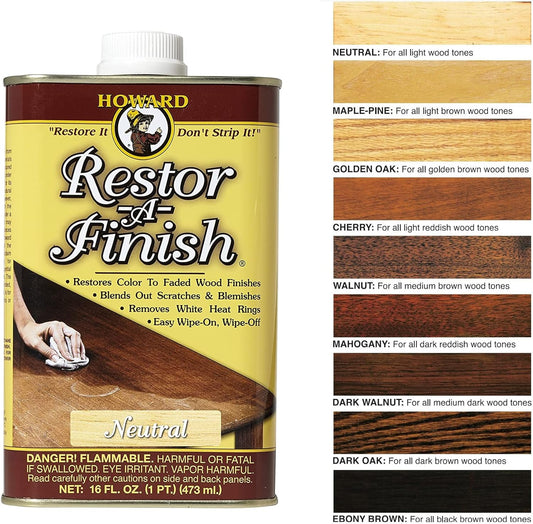 Howard Complete Wood Restoration Kit, Clean, Protect, and Restore Wood Finishes, Wood Floors, Kitchen Cabinets, Wood Furniture - Neutral