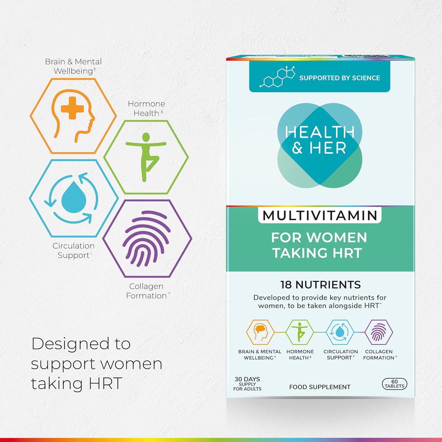 Health & Her Multivitamin for Women Taking Hormone Replacement Therapy (HRT) - Supplements for Women - Nutrition and Wellbeing Support - 3 Month Supply, 180 Tablets - Vegan & Gluten Free : Amazon.co.uk: Health & Personal Care