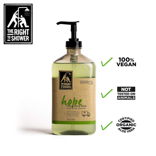 The Right To Shower Sulfate Free Body Wash, Hope, Aloe Vera + Dewy Moss, 16 Fl Oz