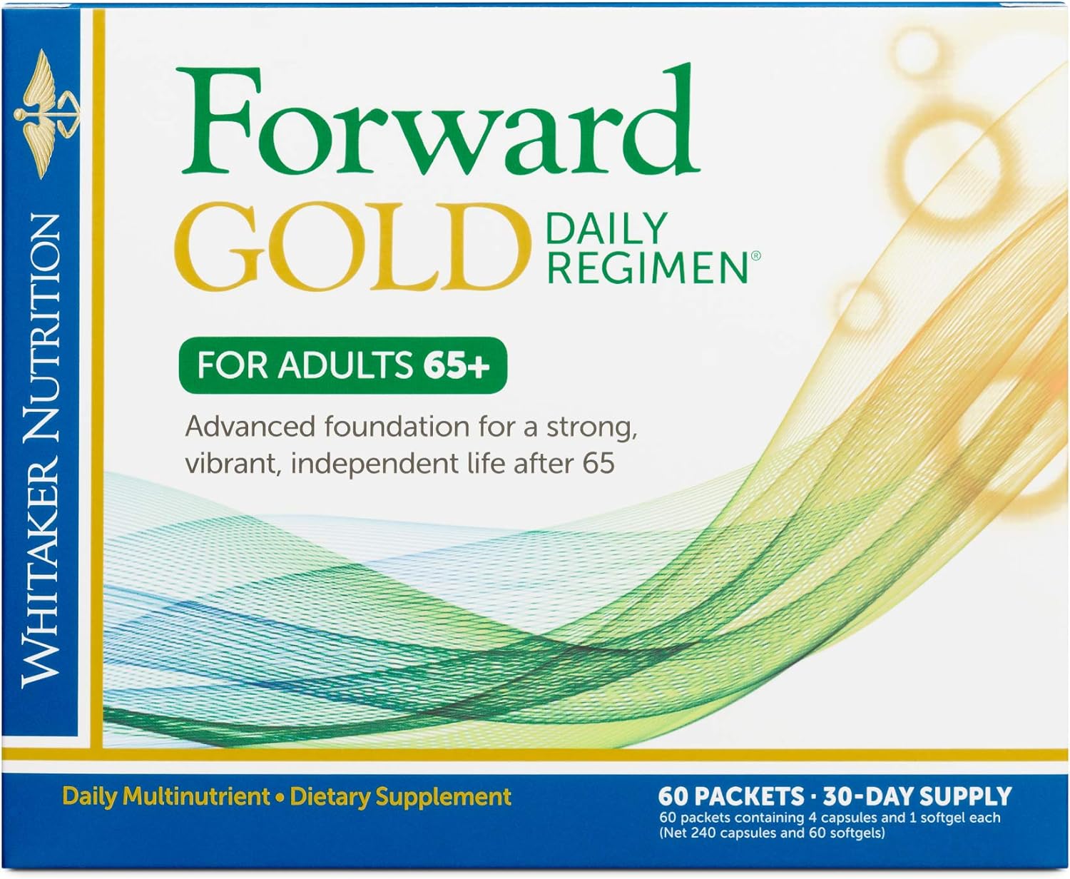 Dr. Whitaker Forward Gold Daily Regimen Multi-Nutrient Vitamin Supplement for Adults 65+, 60 Packets (30-Day Supply)