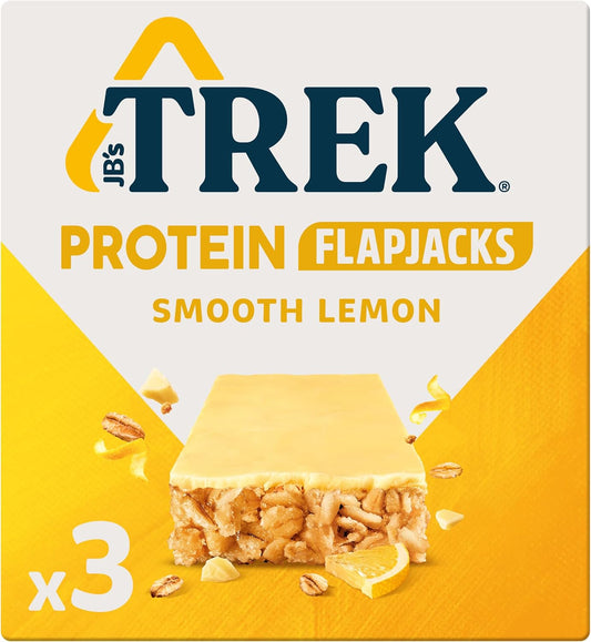 Jb'S Trek High Protein Flapjack Smooth Lemon - Gluten Free - Plant Based - Vegan Snack - 50G X 36 Bars