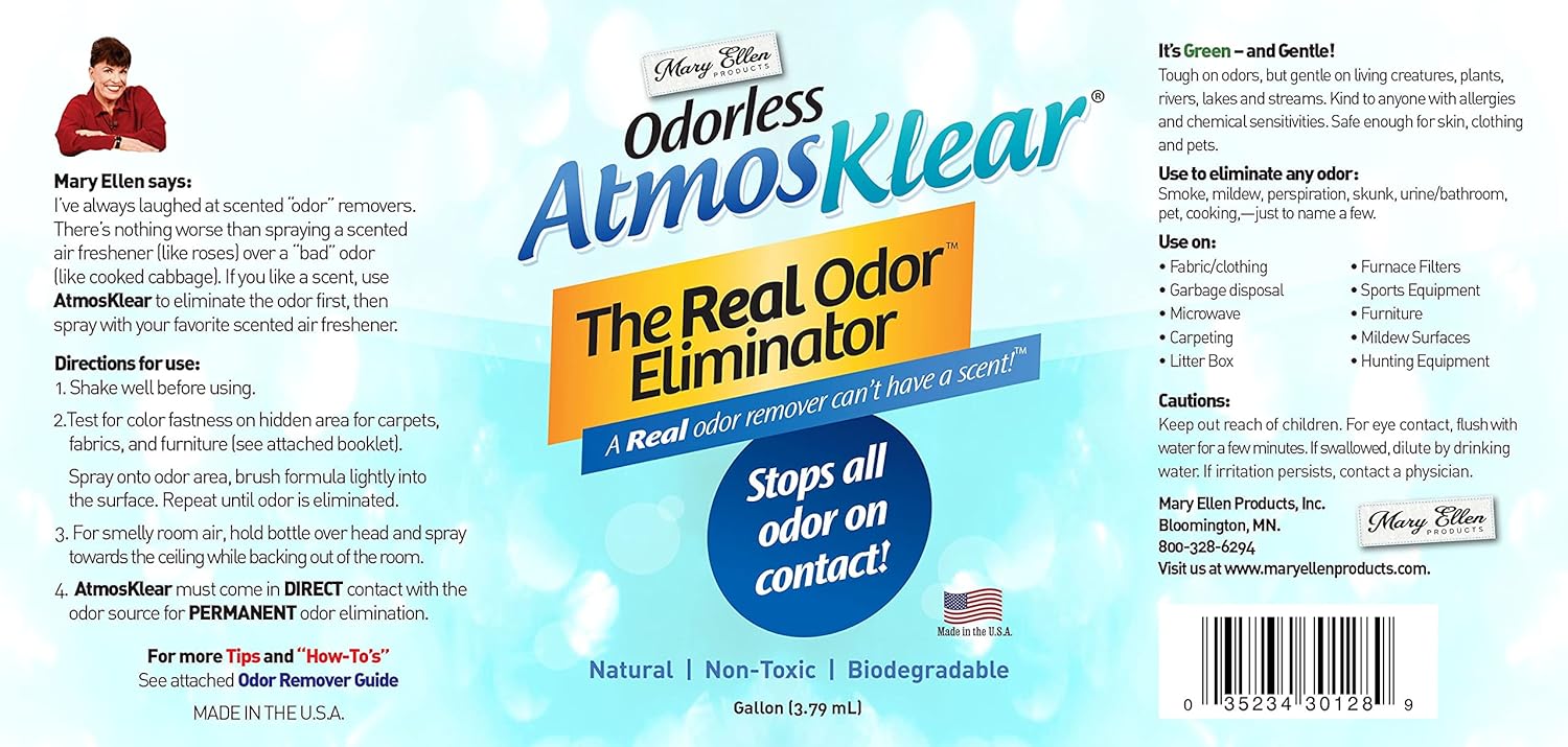 Mary Ellen Products Atmosklear Odor Eliminator, 1 gallon : Health & Household