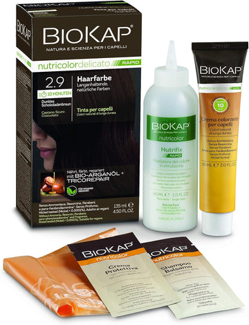 Biokap Rapid Permanent Hair Colour 7.0 Natural Medium Blonde Only 10 Minutes Reaction Time Organic Argan Oil Tricorepair Complex Vegan Optimal Grey Coverage Up To 80% Natural Ingredients