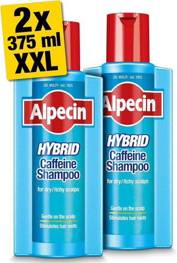 Alpecin Hybrid Shampoo 2X 250Ml | Natural Hair Growth Shampoo For Sensitive And Dry Scalps | Energizer For Strong Hair | Hair Care For Men Made In Germany