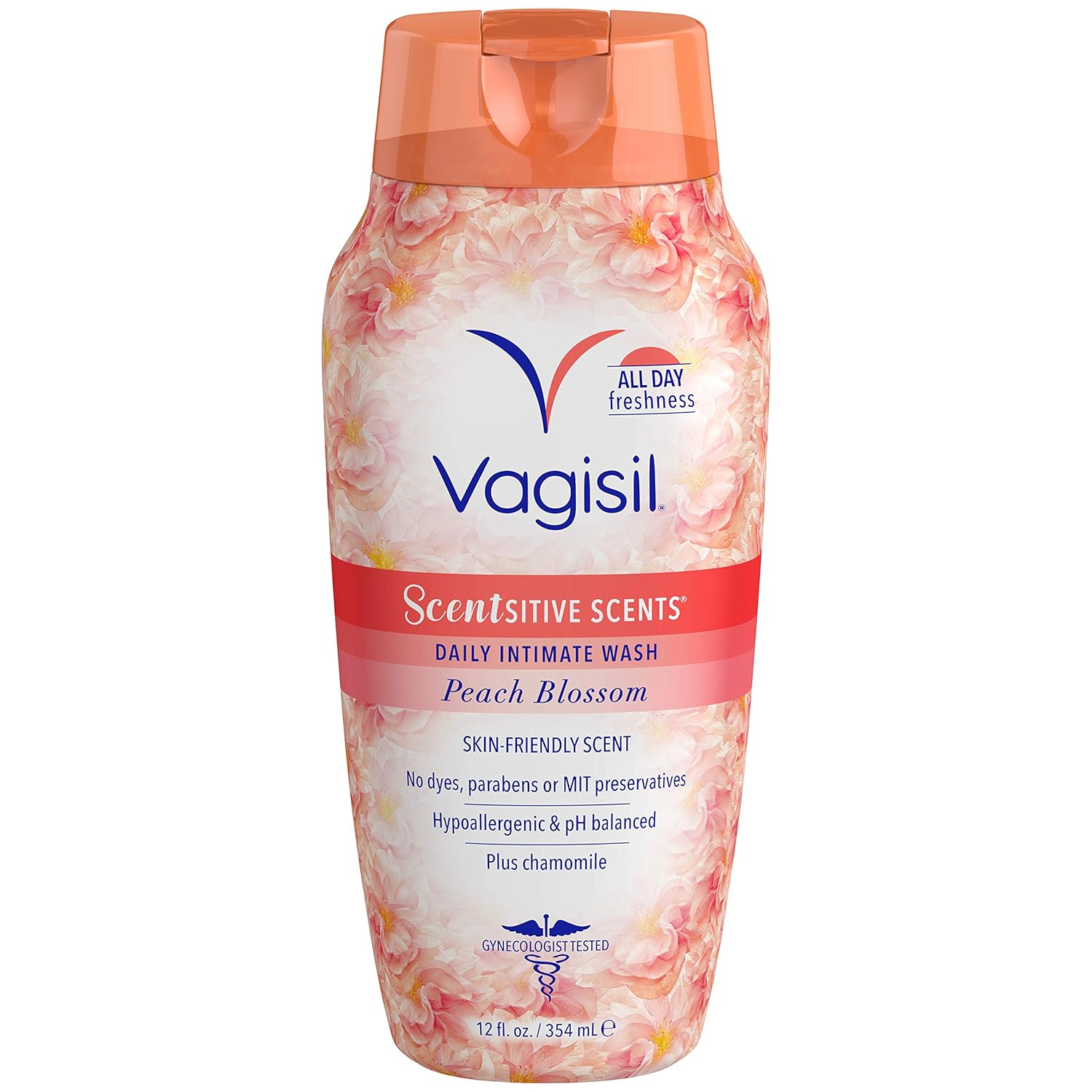 Vagisil Feminine Wash For Intimate Area Hygiene, Scentsitive Scents, Ph Balanced And Gynecologist Tested, Peach Blossom, 12 Oz (Pack Of 1)