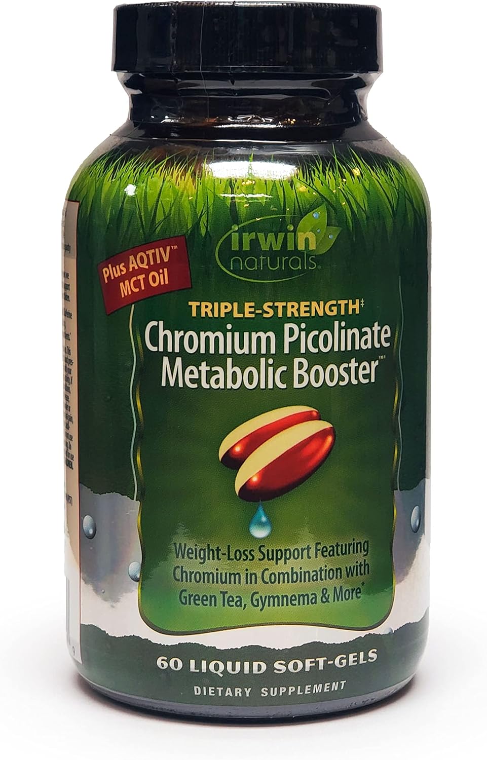 Irwin Naturals Triple-Strength Chromium Picolinate Metabolic Booster - 60 Liquid Soft-Gels - With Chromium, Green Tea & Gymnema - 20 Servings