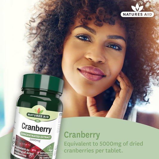 Natures Aid Cranberry Tablets 200Mg – High Strength Supplement For Urinary Tract Support, Bladder Health, Antioxidant Protection – Vegan, Gluten Free, Non-Gmo – 30 Tablets For Women & Men