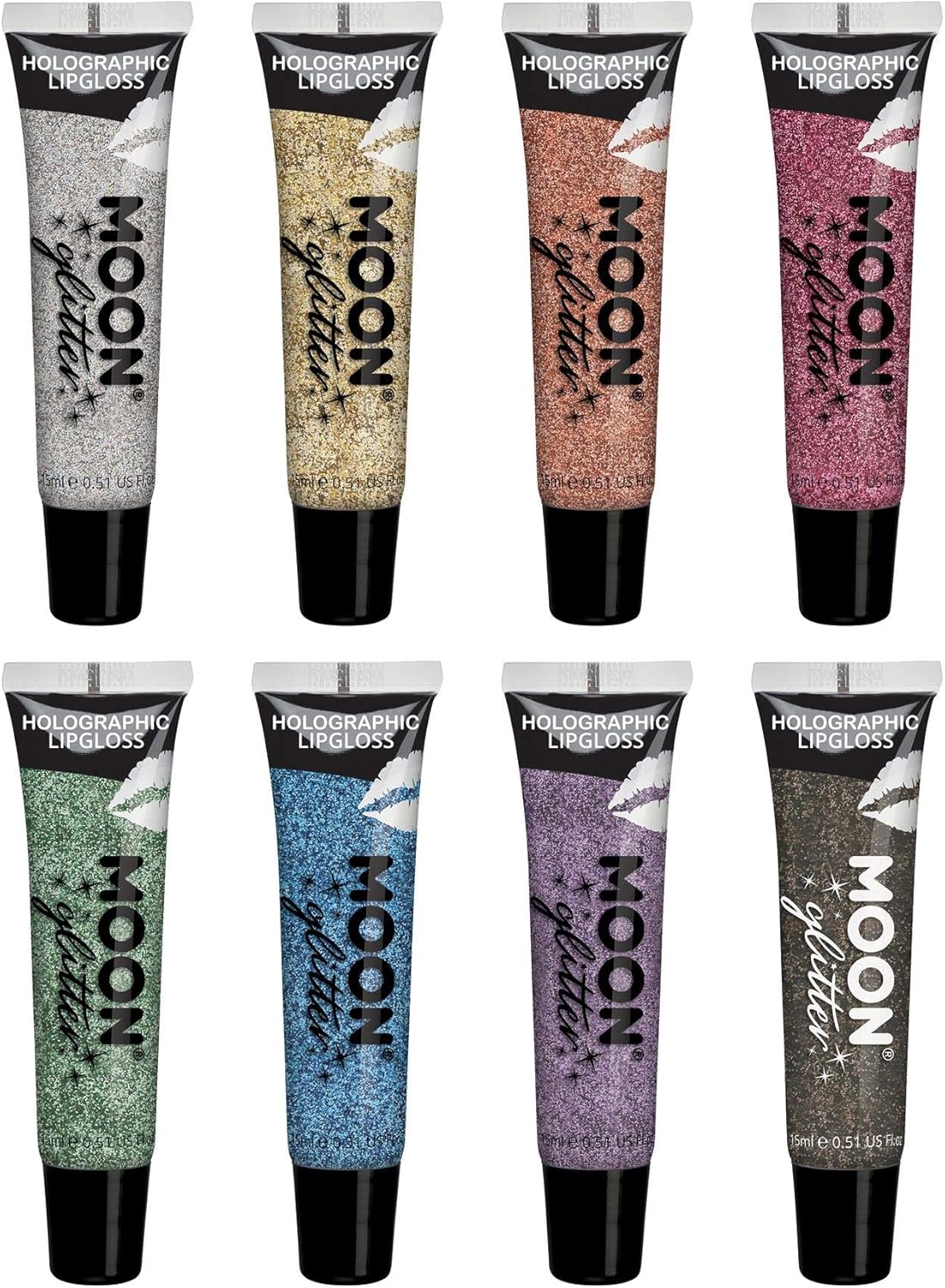 Moon Glitter – Holographic Glitter Lipgloss Lip Gloss - 15Ml (Set Of 8)