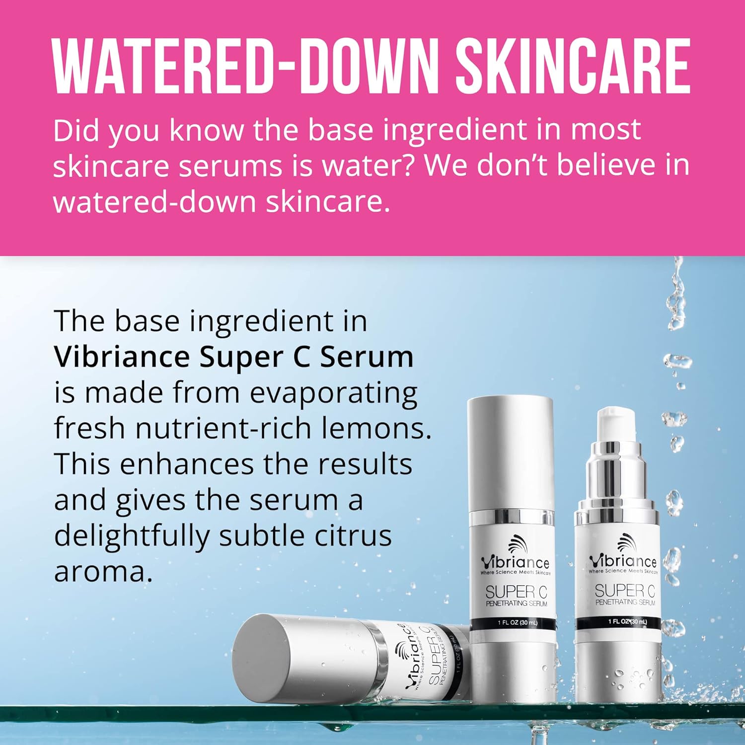 Vibriance Super C Serum for Mature Skin, Made in USA, All-In-One Formula Hydrates, Firms, Lifts, Smooths, Targets Age Spots, Wrinkles, Vitamin C Serum; 1 fl oz : Beauty & Personal Care