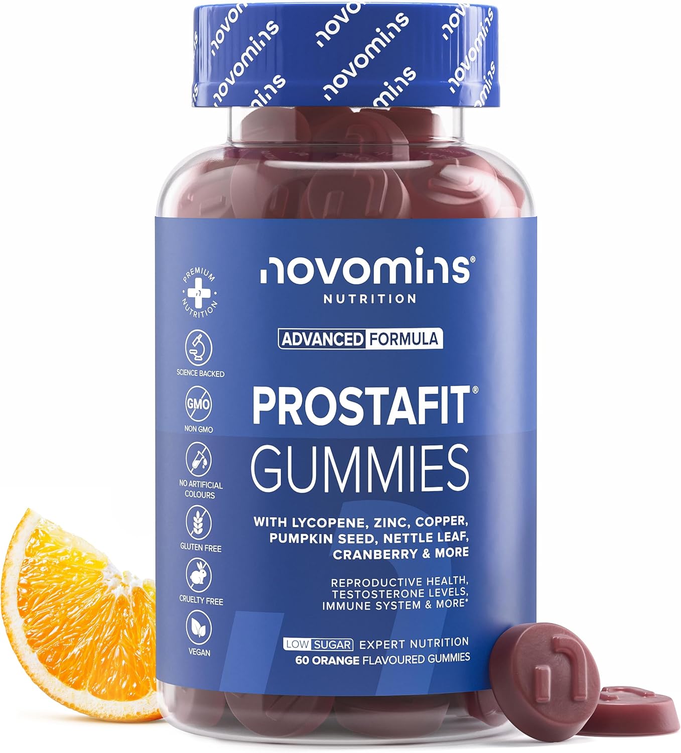 Novomins Prostafit - Prostate Gummies - High Strength Nettle Leaf Supplement For Men - Prostate Support & Urinary Health - With Pumpkin Seed & Zinc - Vegan Men'S Health Supplement - 60 Gummies