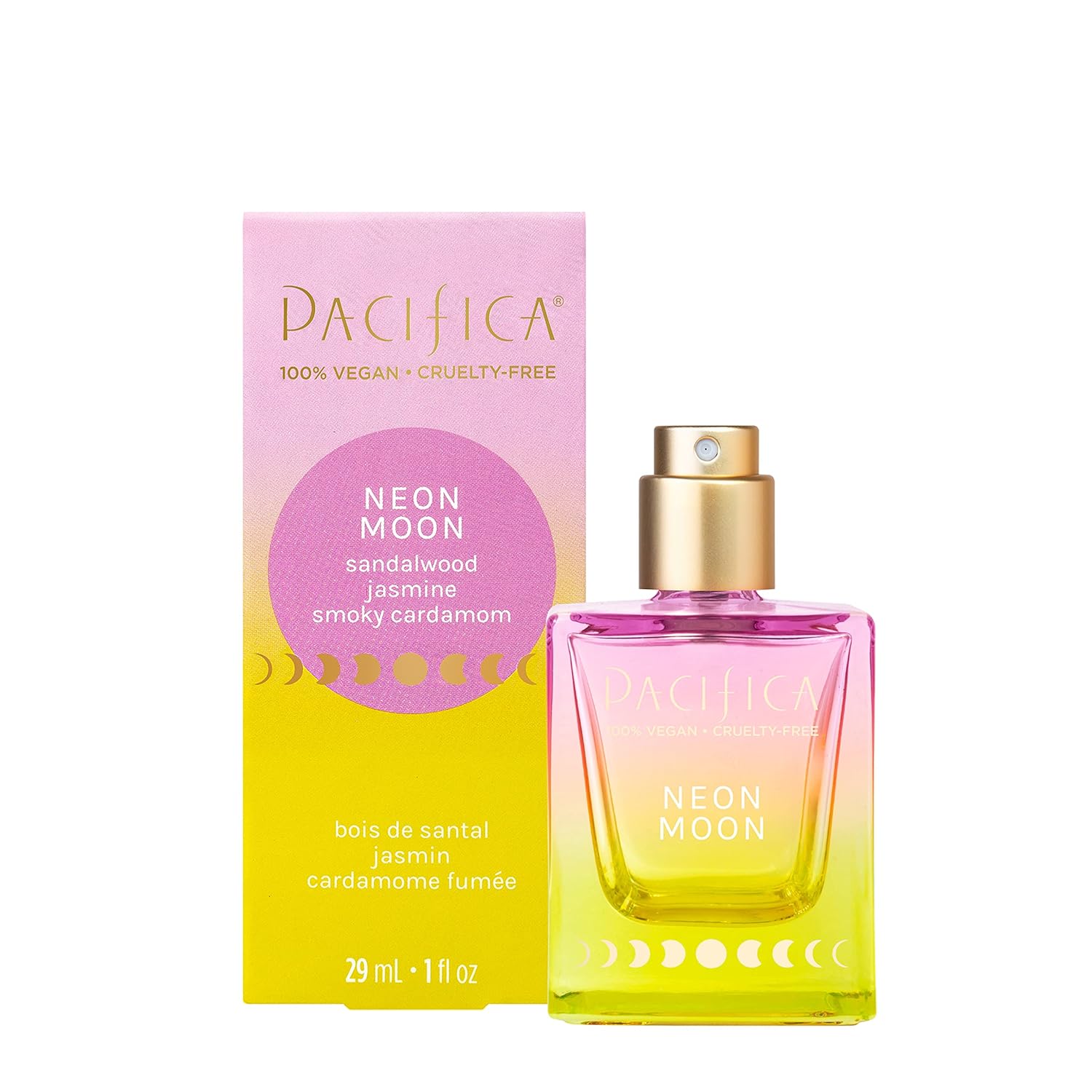 Pacifica Beauty Neon Moon Spray Perfume, Fragrances, Energetic, Sandalwood, Jasmine, Smoky Cardamon, Spray Perfume, Clean Perfume, Parfum, Eau De Toilette, Vegan, 1 Fl Oz (1 Count)