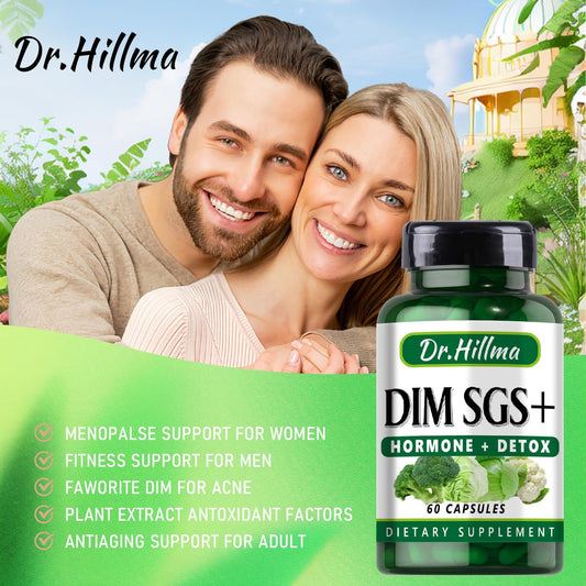 DIM Supplement 200MG Diindolylmethane to Support Hormone Detox Balance Estrogen Supportments Metabolism Menopause Acne Hot Flashes Relief Support Antioxidant Detoxification(60 Capsules)