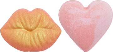 I Heart Revolution, Heart & Kisses Bath Fizzer Bomb Set, Sweet Fragrance, 2X 85G