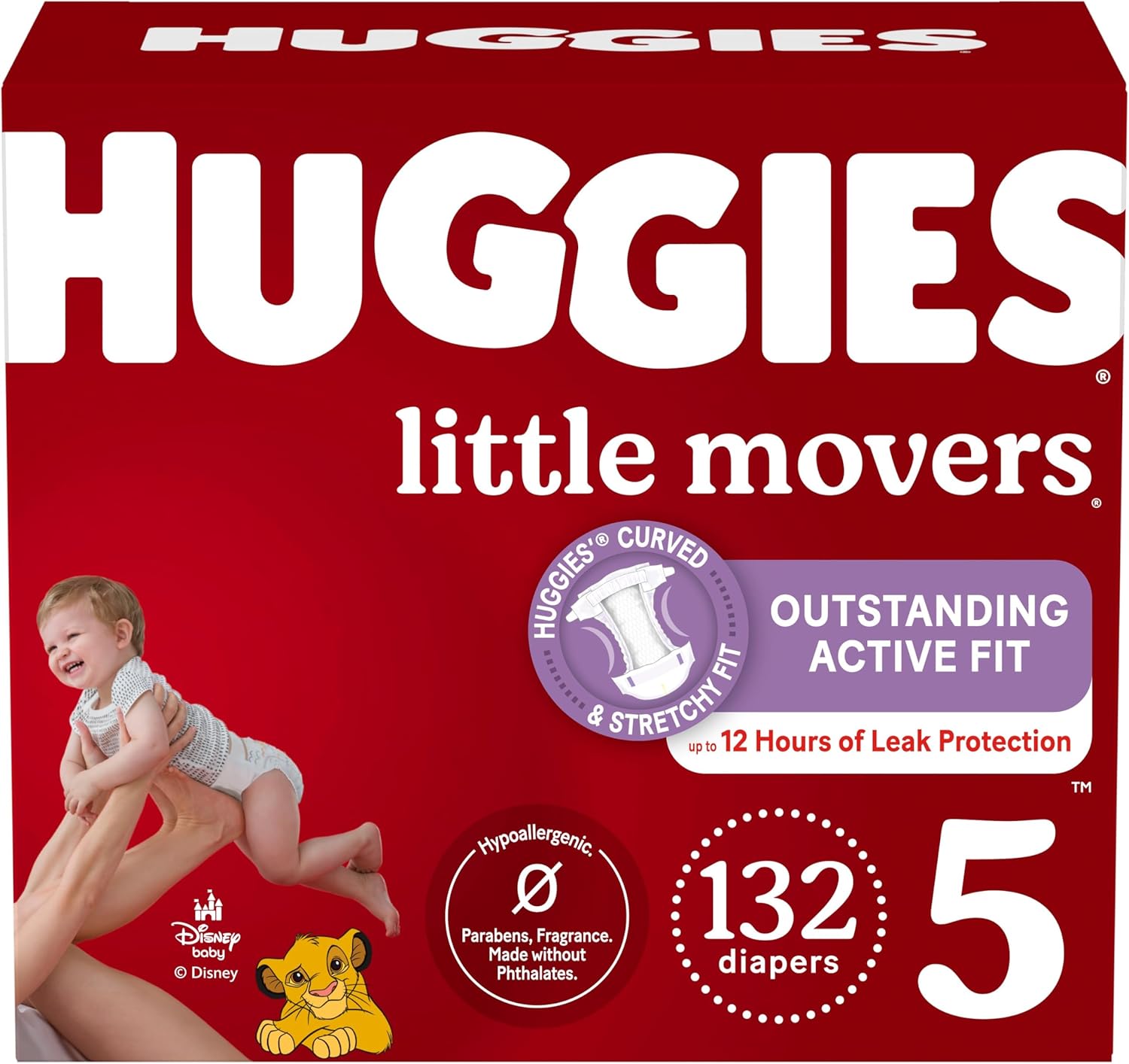 Huggies Size 8 Diapers, Little Movers Baby Diapers, Size 8 (46+ Lbs), 38 Count