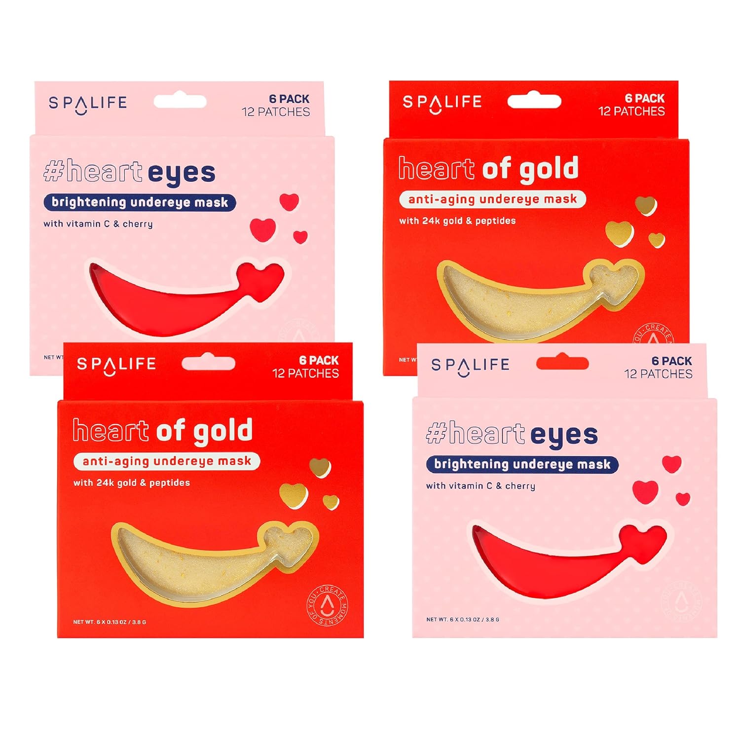 Spalife Heart-Shaped Hydrogel Undereye Mask– Anti-Aging & Hydrating Hydrogel Undereye Patches For Puffy Eyes, Wrinkles & Dark Circles – Bundle Of 24 Total Patches