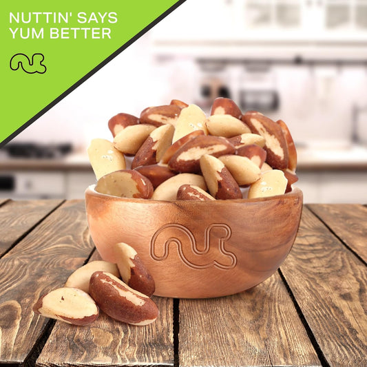 Nut Cravings - Brazil Nuts Roasted & Salted - No Shell, Whole (16Oz - 1 Lb) Bulk Nuts Packed Fresh In Resealable Bag - Healthy Protein Food Snack, All Natural, Keto Friendly, Vegan, Kosher