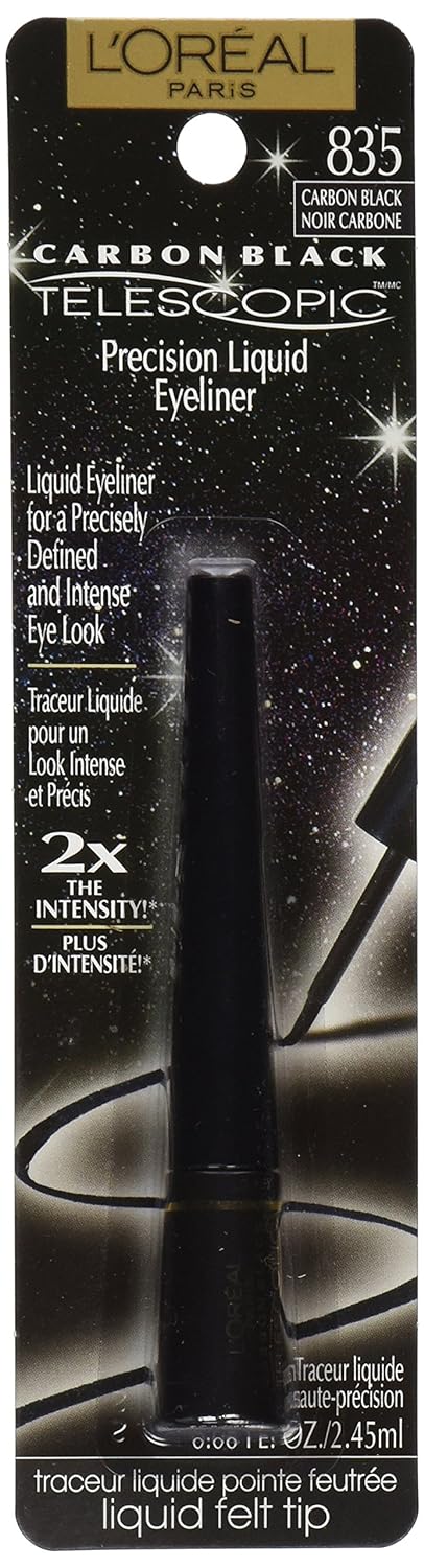 L'Oreal Paris Telescopic Precision Liquid Eyeliner, Carbon Black, 0.08 Oz