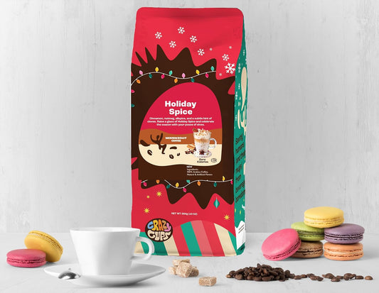 Crazy Cups Flavored Ground Holiday Coffee, Holiday Spice Coffee In 10 Oz Bag, For Brewing Flavored Hot Or Iced Coffee, (Pack Of 1)