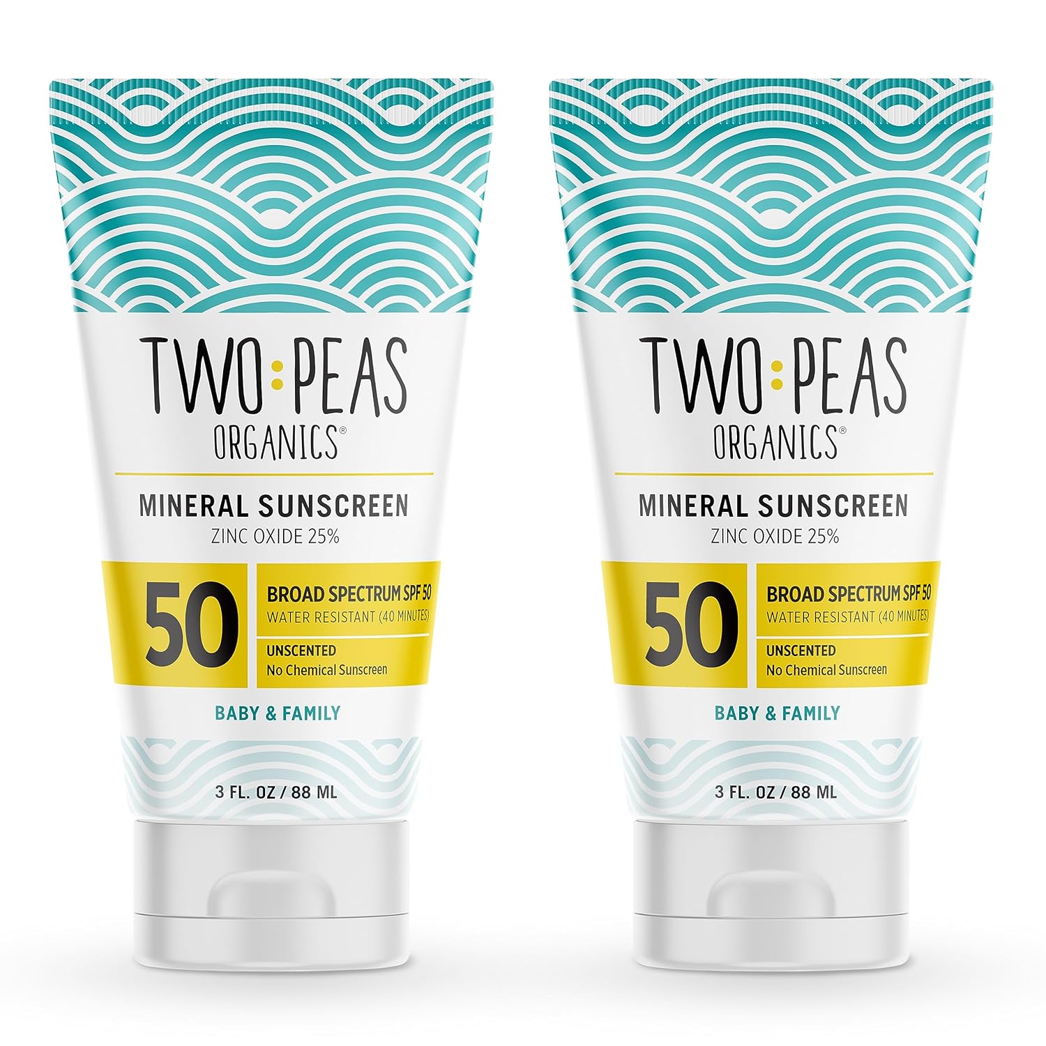 All Natural Organic Spf 50 Sunscreen Lotion - Coral Reef Safe - Baby, Kid & Family Friendly - Chemical Free Mineral Based Formula - Waterproof & Unscented (2)