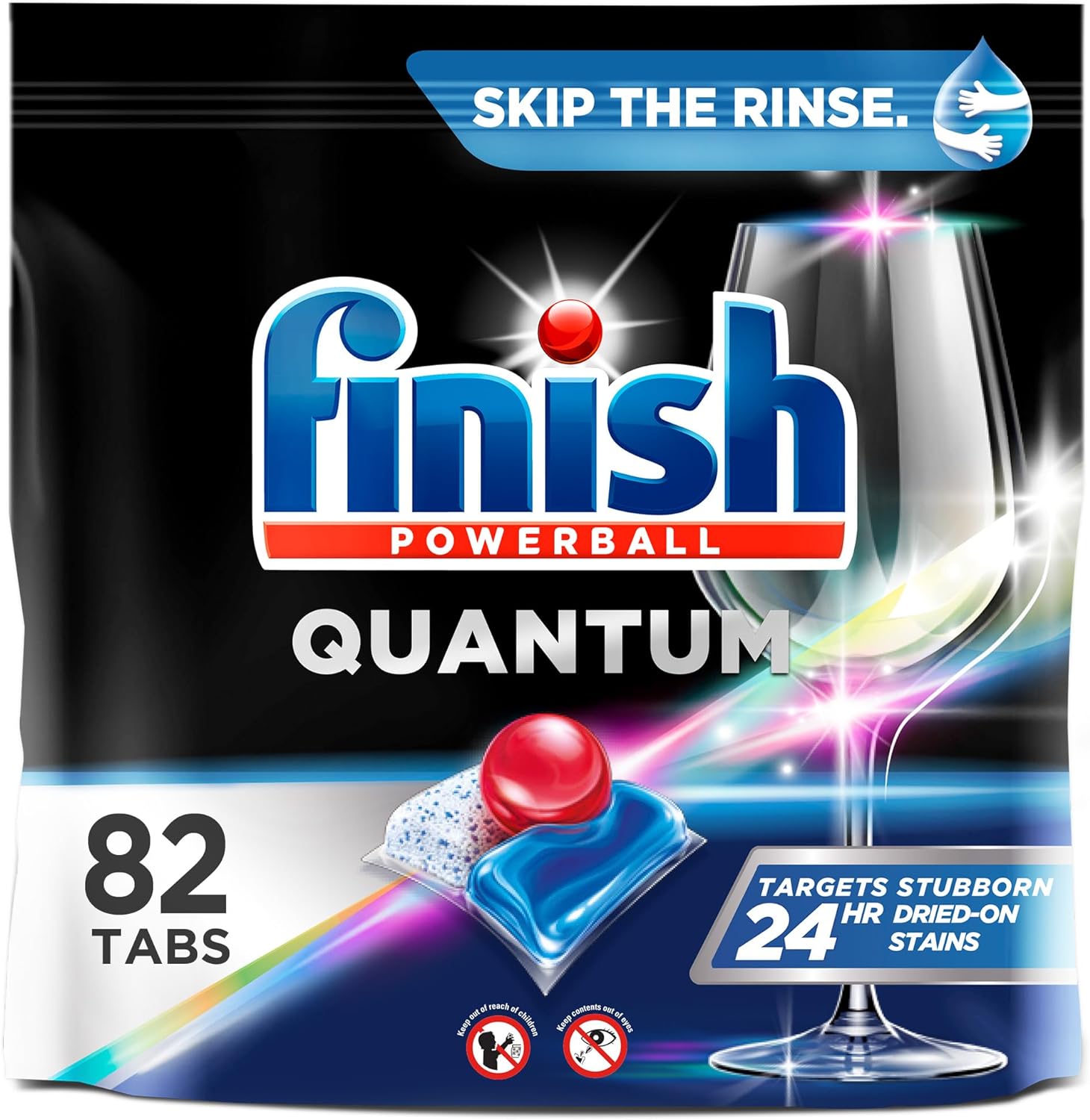 Finish Quantum Powerball, Dishwasher Pods, Dishwasher Detergent Liquid, Dishwasher Soap, Advanced Clean & Shine, 82Ct Dishwasher Tablets