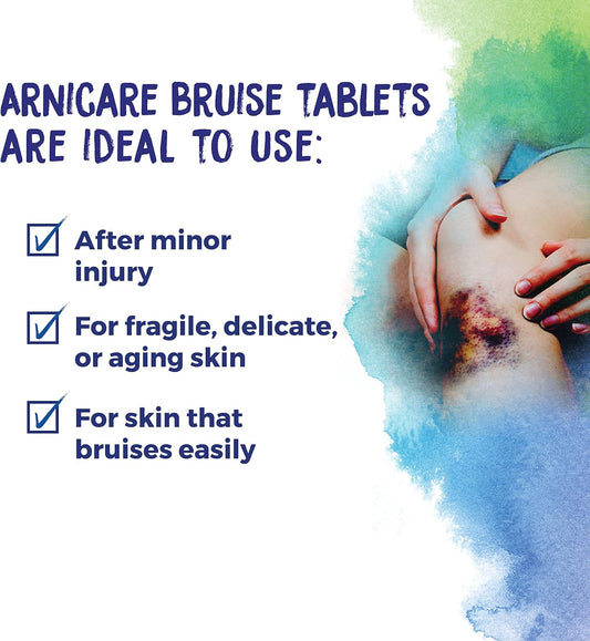 Boiron Arnicare Bruise For Relief Of Pain Or Swelling From Injuries, And Discoloration Of Bruises - 60 Tablets