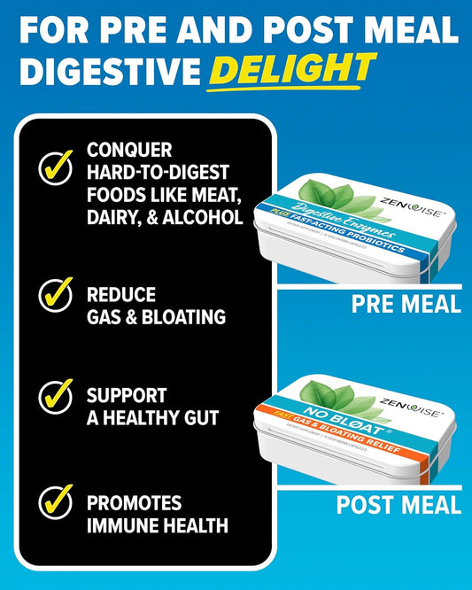 Dude Wipes + Zenwise #2 Plus Bundle – 48 Flushable Wipes + 15 Digestive Enzymes With Probiotics And Prebiotics + 14 No Bloat Caps – For Digestive, Gut, And Butt Health