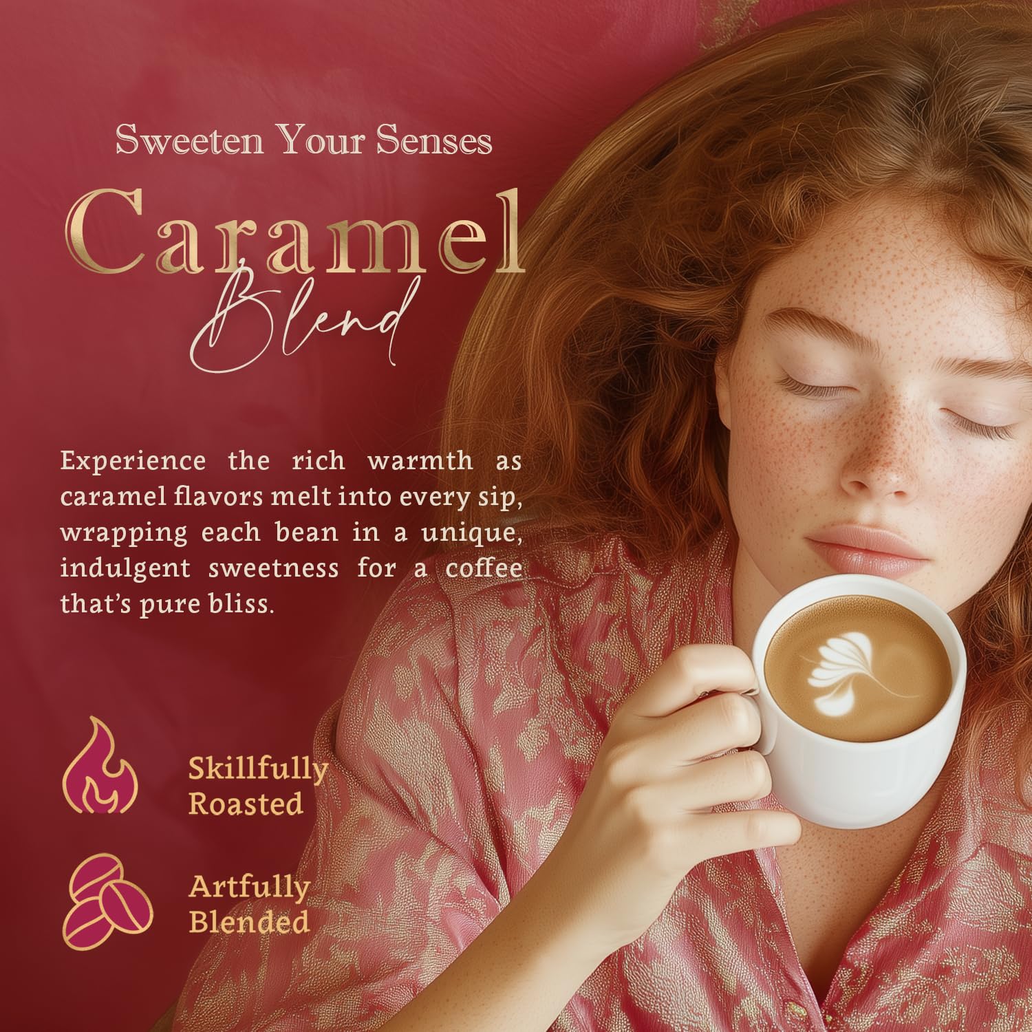 Coffea Flavor Caramel Flavored Whole Bean Coffee – 100% Arabica, Medium Roast, Usda Organic, Fair Trade, Freshly Roasted, 16 Oz Bag