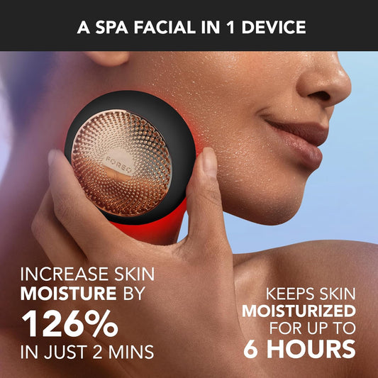 Foreo Ufo 3-5-In-1 Full Facial Led Mask Treatment - Deep Moisturiser - Anti Aging Face Mask Beauty - Thermotherapy - Cryotherapy - Face Massager - Black